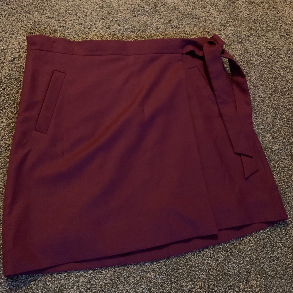 Burgundy Wrap Skirt